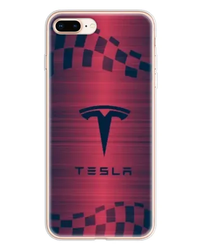 Чехол для iPhone 8 Plus с картинкой «Тесла красный карбон»