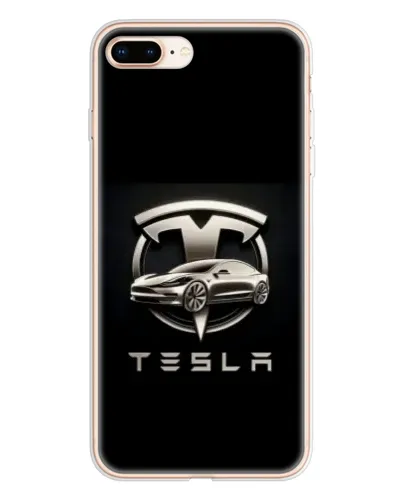 Чехол для iPhone 8 Plus с картинкой «Tesla — серебристое авто»