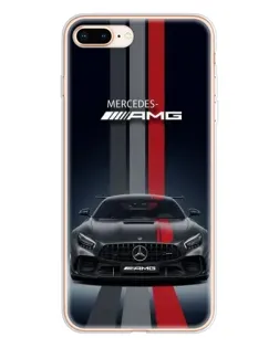 Чехол для iPhone 8 Plus с картинкой «Mercedes — белый карбон»