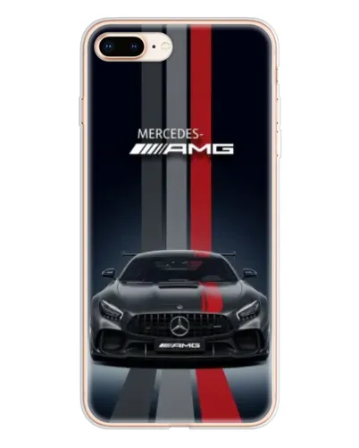 Чехол для iPhone 8 Plus с картинкой «Mercedes — белый карбон»