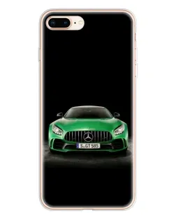 Чехол для iPhone 8 Plus с картинкой «Mercedes — неоновый лого»