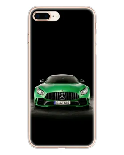 Чехол для iPhone 8 Plus с картинкой «Mercedes — неоновый лого»