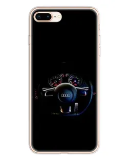 Чехол для iPhone 8 Plus с картинкой «Салон Audi — руль»