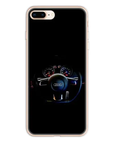 Чехол для iPhone 8 Plus с картинкой «Салон Audi — руль»