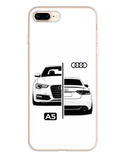 Чехол для iPhone 8 Plus с картинкой «Audi — контрастный дизайн»
