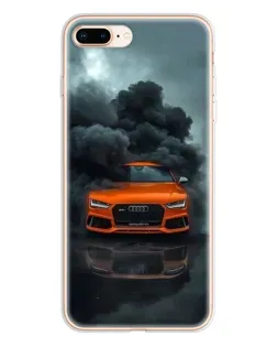 Чехол для iPhone 8 Plus с картинкой «Audi в облаках дыма»
