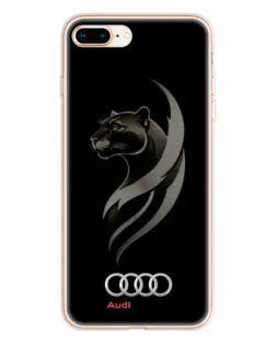 Чехол для iPhone 8 Plus с картинкой «Графика — пантера и Audi»