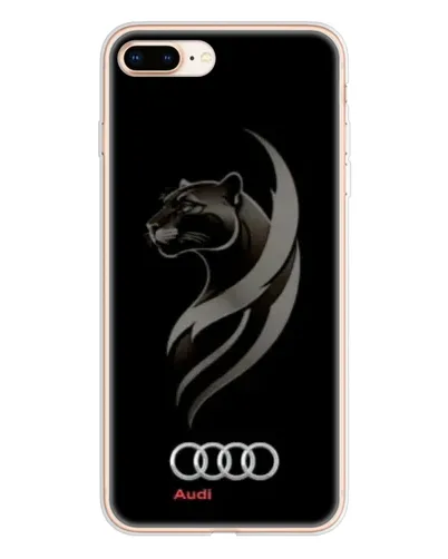 Чехол для iPhone 8 Plus с картинкой «Графика — пантера и Audi»