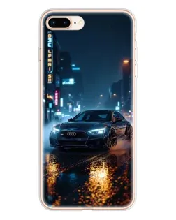 Чехол для iPhone 8 Plus с картинкой «Ночной город и Audi»