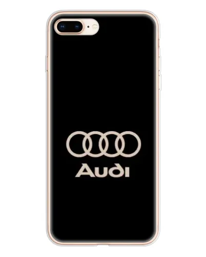 Чехол для iPhone 8 Plus с картинкой «Audi — золотой логотип»