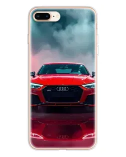 Чехол для iPhone 8 Plus с картинкой «Audi RS — красный стиль»