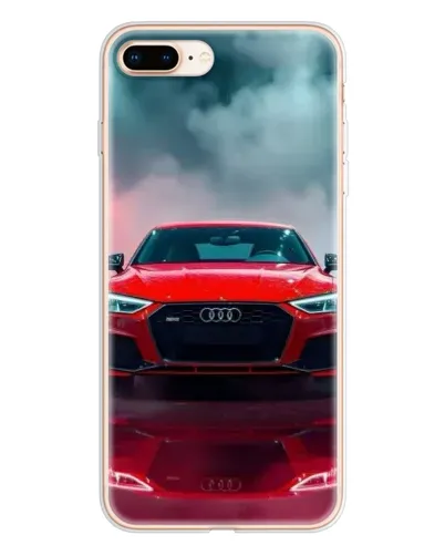 Чехол для iPhone 8 Plus с картинкой «Audi RS — красный стиль»