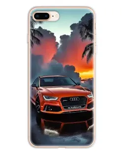 Чехол для iPhone 8 Plus с картинкой «Audi — закат»