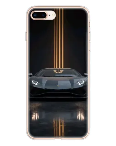 Чехол для iPhone 8 Plus с картинкой «Lamborghini золотые линии»