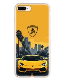 Чехол для iPhone 8 Plus с картинкой «Желтый Lamborghini город» Чехол для iPhone 8 Plus с картинкой «Желтый Lamborghini город»