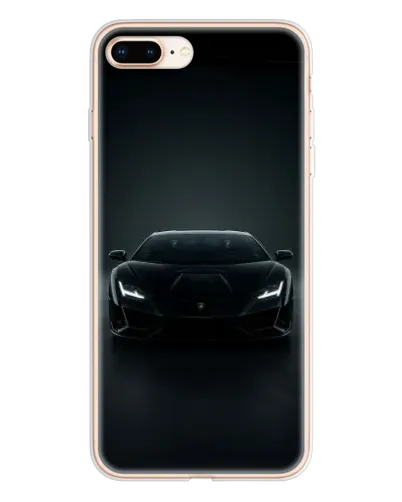 Чехол для iPhone 8 Plus с картинкой «Черный Lamborghini Aventador»