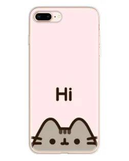 Чехол для iPhone 8 Plus с картинкой «Пушин говорит Hi»