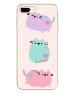 Чехол для iPhone 8 Plus с картинкой «Pusheen трио»