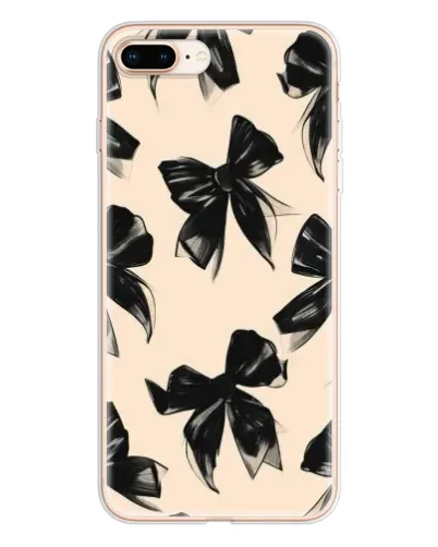 Чохол для iPhone 8 Plus з картинкою «Патерн чорні банти»