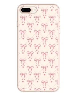 Чехол для iPhone 8 Plus с картинкой «Розовые бантики Coquette»
