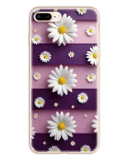 Чохол для iPhone 8 Plus з картинкою «Ромашки на фіолетовому»