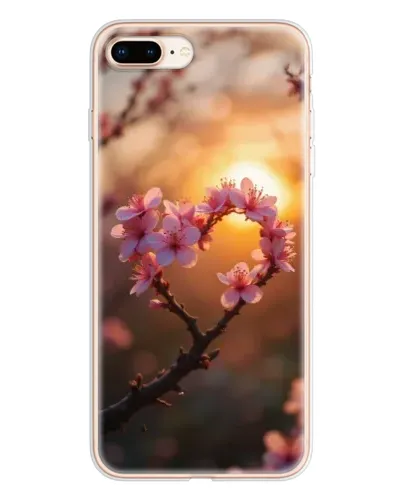 Чехол для iPhone 8 Plus с картинкой «Розовый цвет сердце на фоне заката» Чехол для iPhone 8 Plus с картинкой «Розовый цвет сердце на фоне заката»