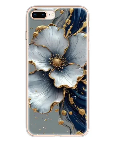 Чохол для iPhone 8 Plus з картинкою «Біла квітка та золотий флюїд» Чохол для iPhone 8 Plus з картинкою «Біла квітка та золотий флюїд»