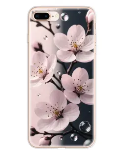 Чохол для iPhone 8 Plus з картинкою «Ніжня сакура та краплі»