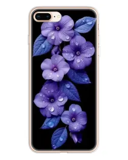 Чехол для iPhone 8 Plus с картинкой «Фиолетовые цветы с росою»