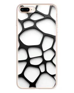 Чехол для iPhone 8 Plus с картинкой «Белая объемная сетка»