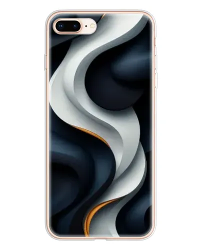 Чохол для iPhone 8 Plus з картинкою «Об'ємні чорно-білі стрічки»