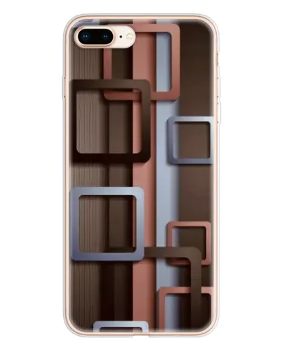 Чохол для iPhone 8 Plus з картинкою «Коричневі об'ємні квадрати»