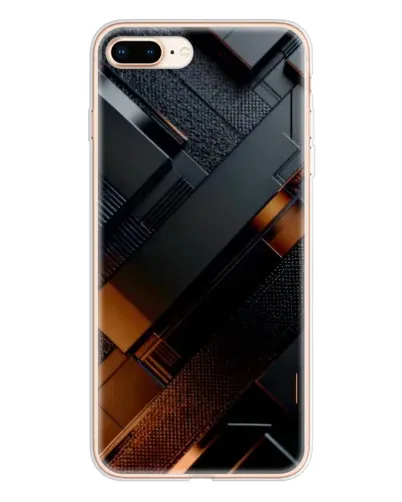Чохол для iPhone 8 Plus з картинкою «Чорні геометричні блоки»