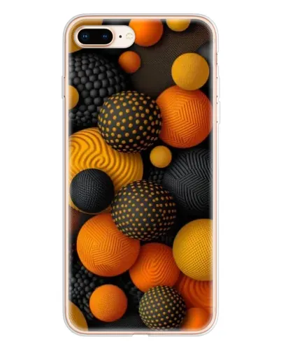Чохол для iPhone 8 Plus з картинкою «Об'ємні помаранчеві сфери»