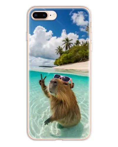 Чохол для iPhone 8 Plus з картинкою «Капібара на морі»