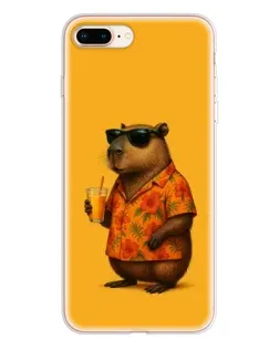 Чохол для iPhone 8 Plus з картинкою «Капібара на відпочинку»