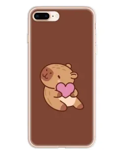 Чохол для iPhone 8 Plus з картинкою «Капібара з серцем»