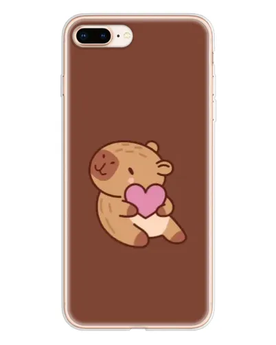 Чохол для iPhone 8 Plus з картинкою «Капібара з серцем»