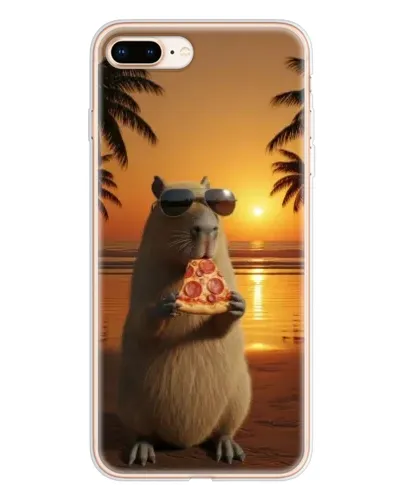 Чохол для iPhone 8 Plus з картинкою «Капібара з піцою»