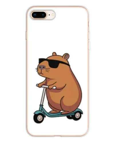 Чохол для iPhone 8 Plus з картинкою «Капібара на самокаті»