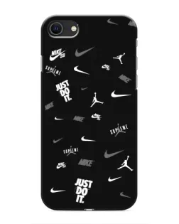 Чехол для iPhone SE (2020) с картинкой «Nike Black Pattern»