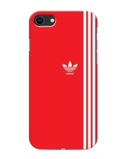 Чехол для iPhone SE (2020) с картинкой «Красный минимализм Adidas»