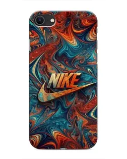 Чехол для iPhone SE (2020) с картинкой «Nike в абстракции»