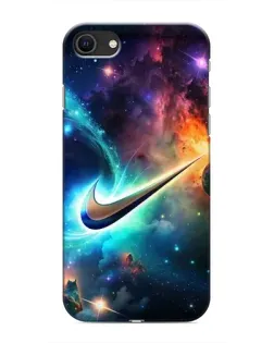 Чехол для iPhone SE (2020) с картинкой «Космический Nike Swoosh»