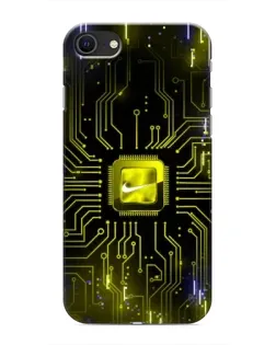 Чехол для iPhone SE (2020) с картинкой «Nike — золотая искра»