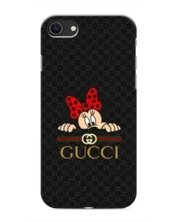 Чохол для iPhone SE (2020) з картинкою «Мінні Маус Gucci — чорний»