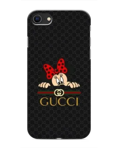 Чохол для iPhone SE (2020) з картинкою «Мінні Маус Gucci — чорний»