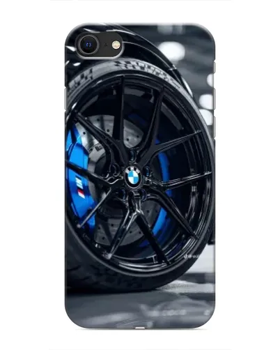 Чехол для iPhone SE (2020) с картинкой «Колесо BMW вблизи»