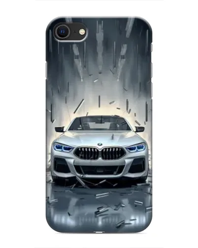 Чехол для iPhone SE (2020) с картинкой «BMW в свете фар»