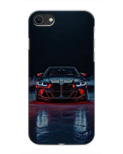 Чехол для iPhone SE (2020) с картинкой «BMW на мокрой дороге»